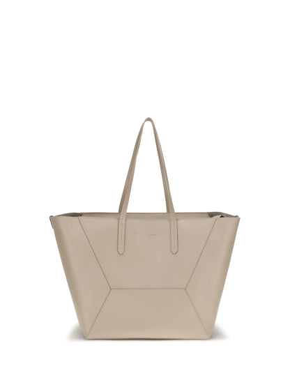 Brunello Cucinelli Leather Tote Bag - Moonbeam