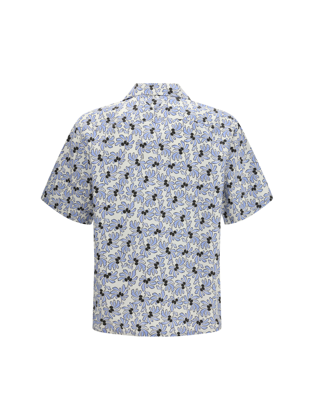 Prada Cotton Shirt with floral print - Avorio+Celeste