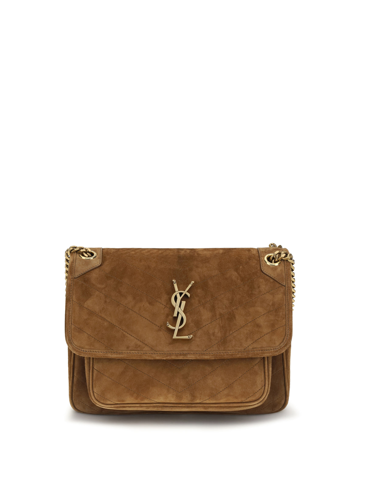 Saint Laurent Medium Niki suede Shoulder Bag - Orange Caramel Cogn