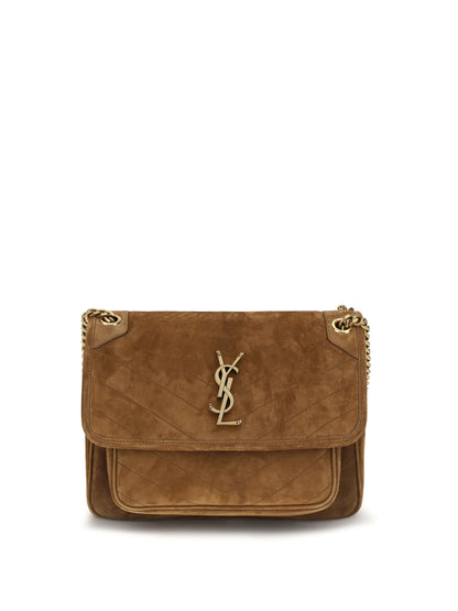 Saint Laurent Medium Niki suede Shoulder Bag - Orange Caramel Cogn