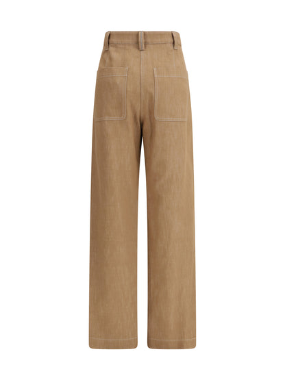 BRUNELLO CUCINELLI Denim-effect twill wide Pants