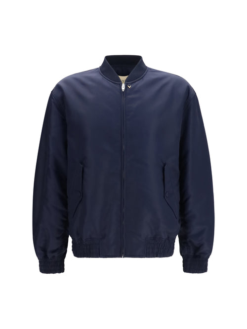 Valentino Nylon Jacket with ruffles - Navy Peony
