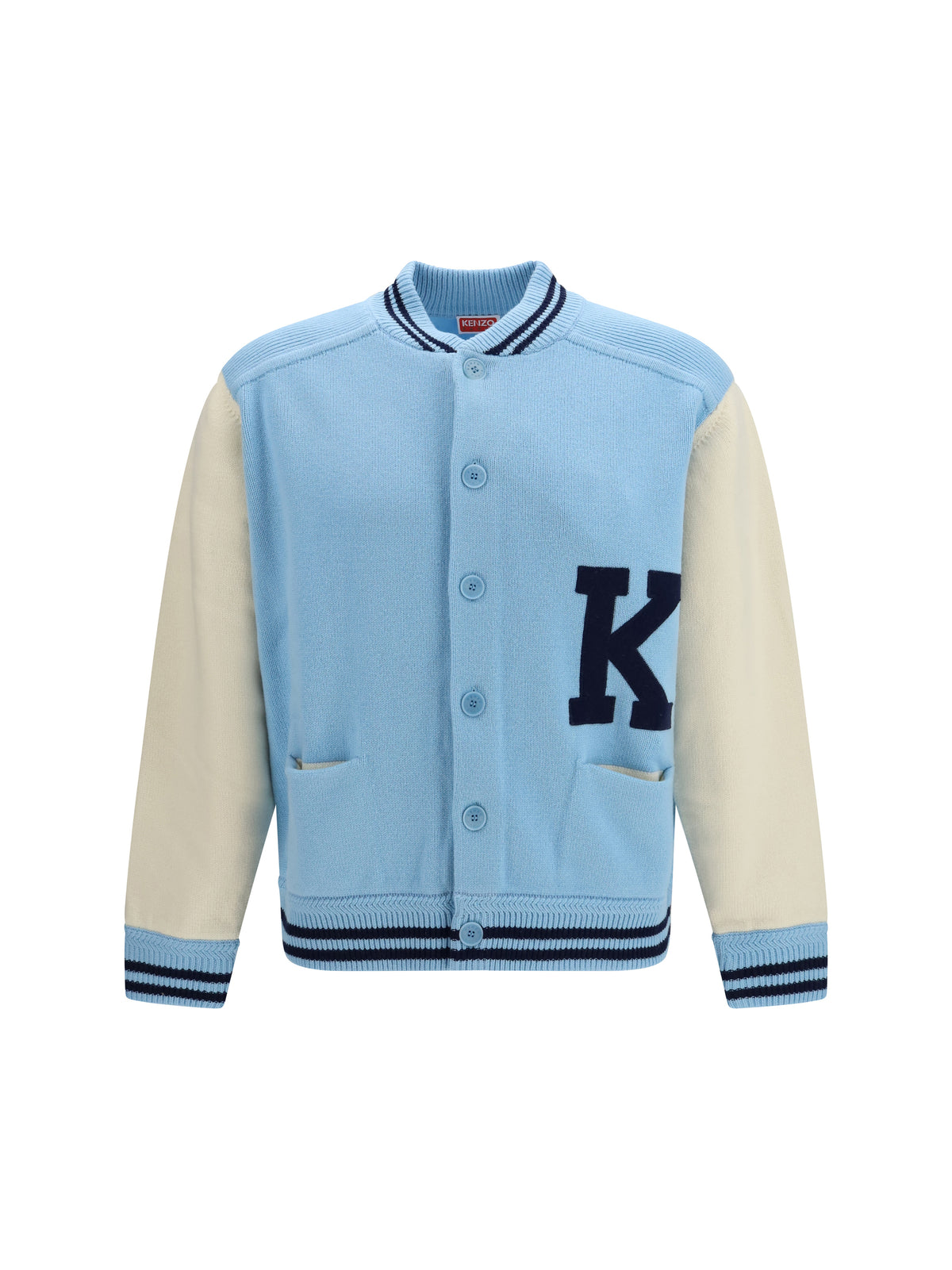 Kenzo Kenzo Varsity wool Cardigan - Light Blue