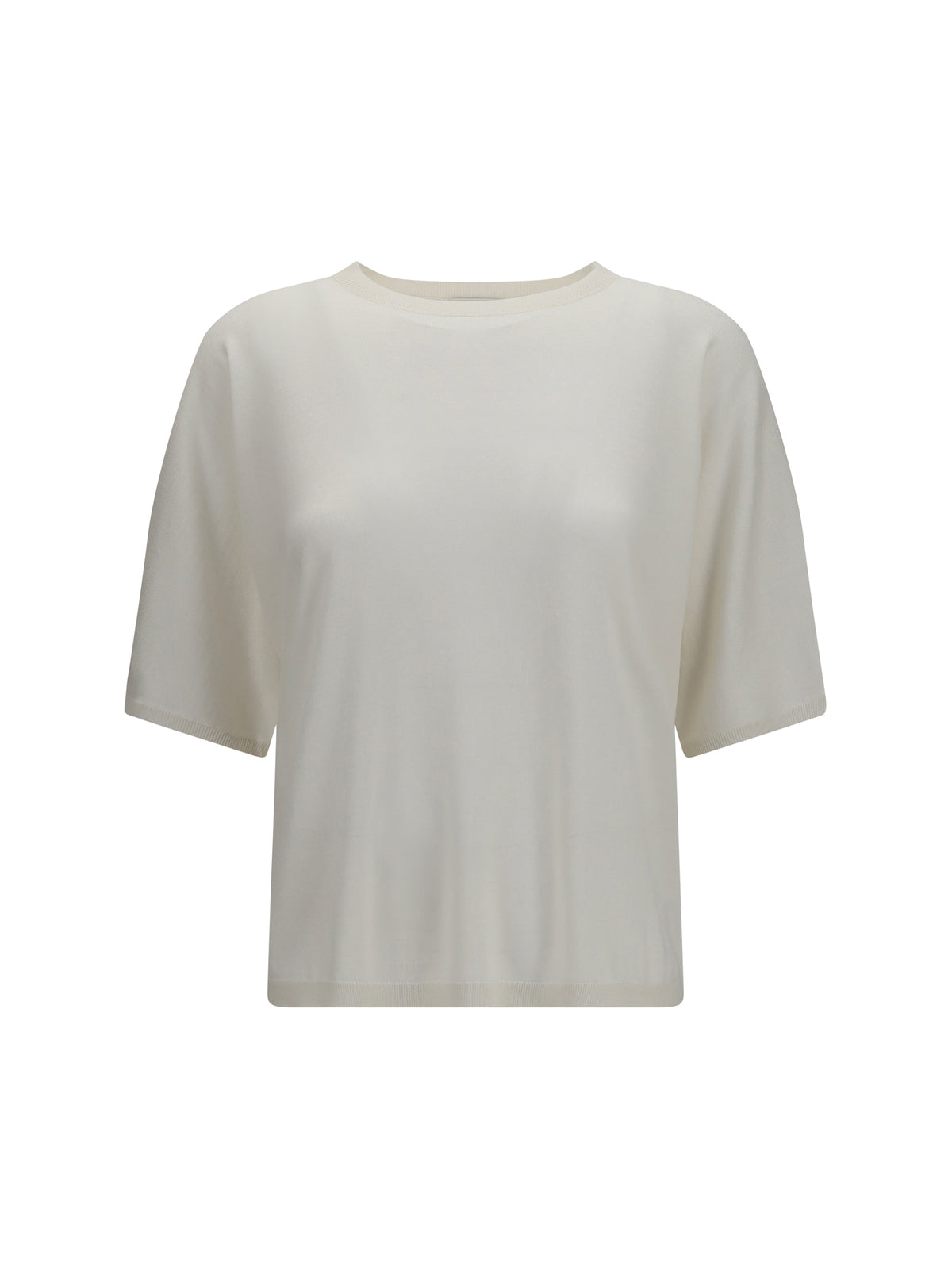 Brunello Cucinelli Short-sleeve cashmere and silk Sweater - White