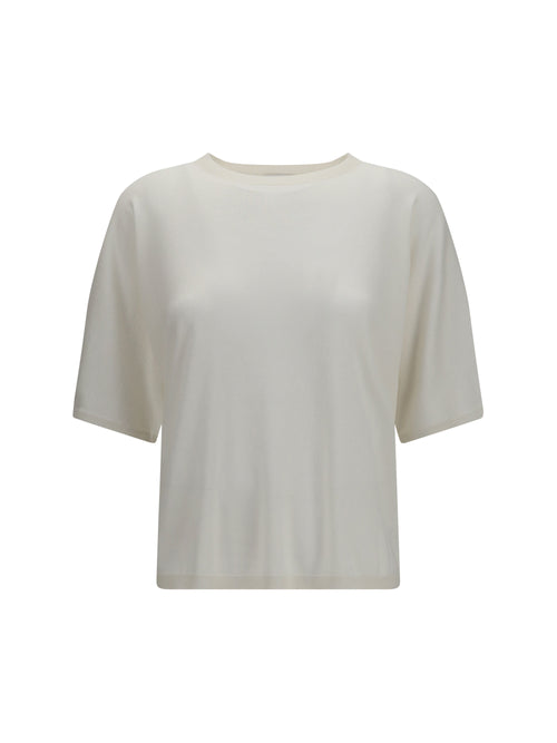 Brunello Cucinelli Short-sleeve cashmere and silk Sweater - White