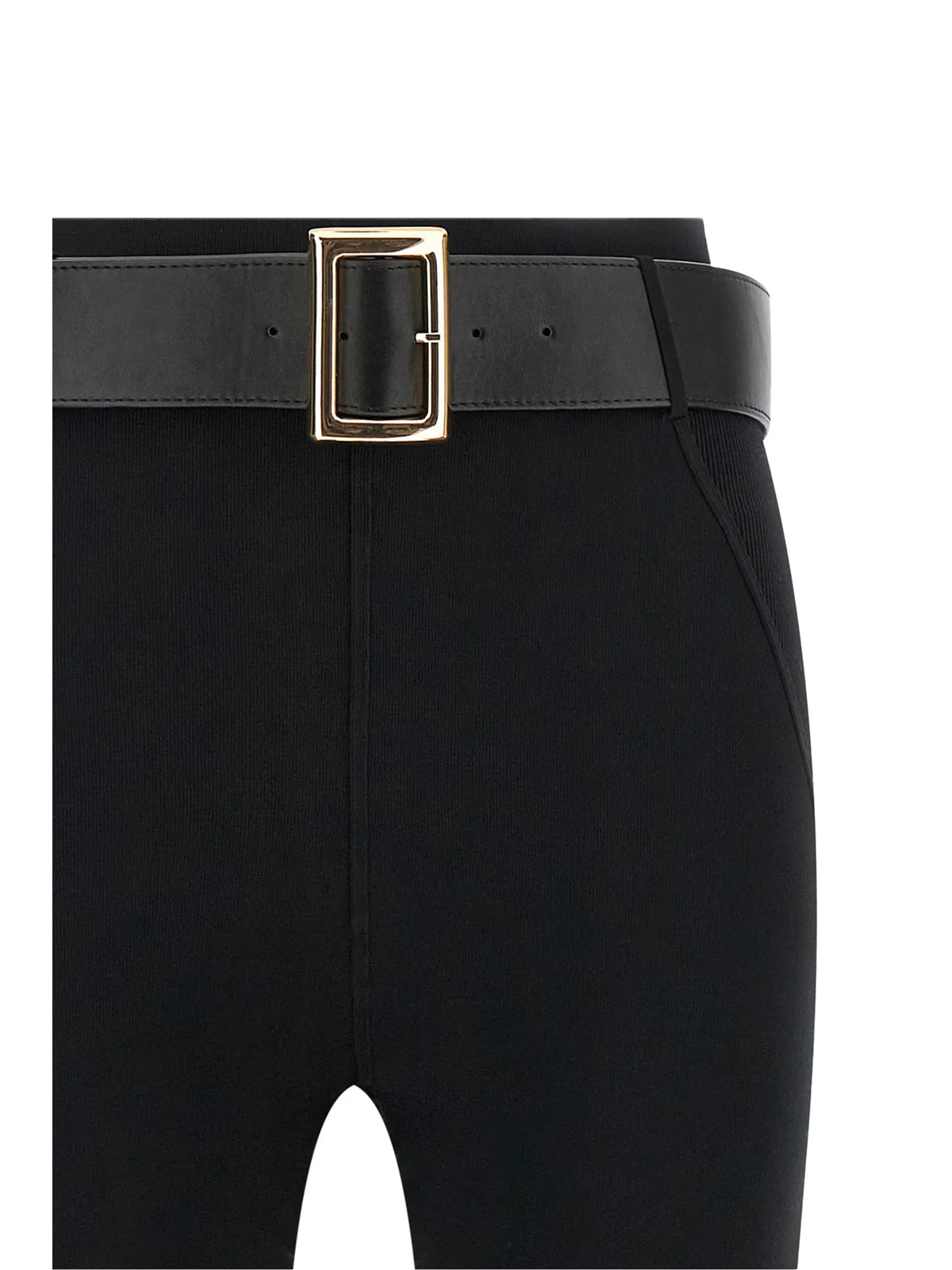 Self-Portrait Stretch jersey Leggings with belt - Black