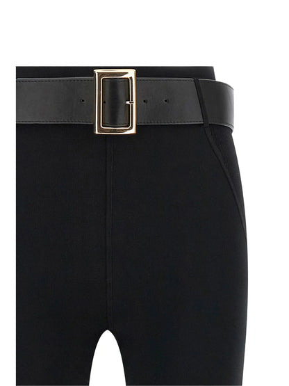 Self-Portrait Stretch jersey Leggings with belt - Black