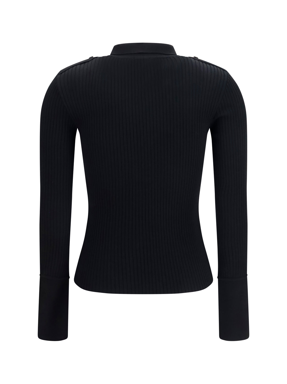 Courrèges Ribbed knit Polo Shirt - Black