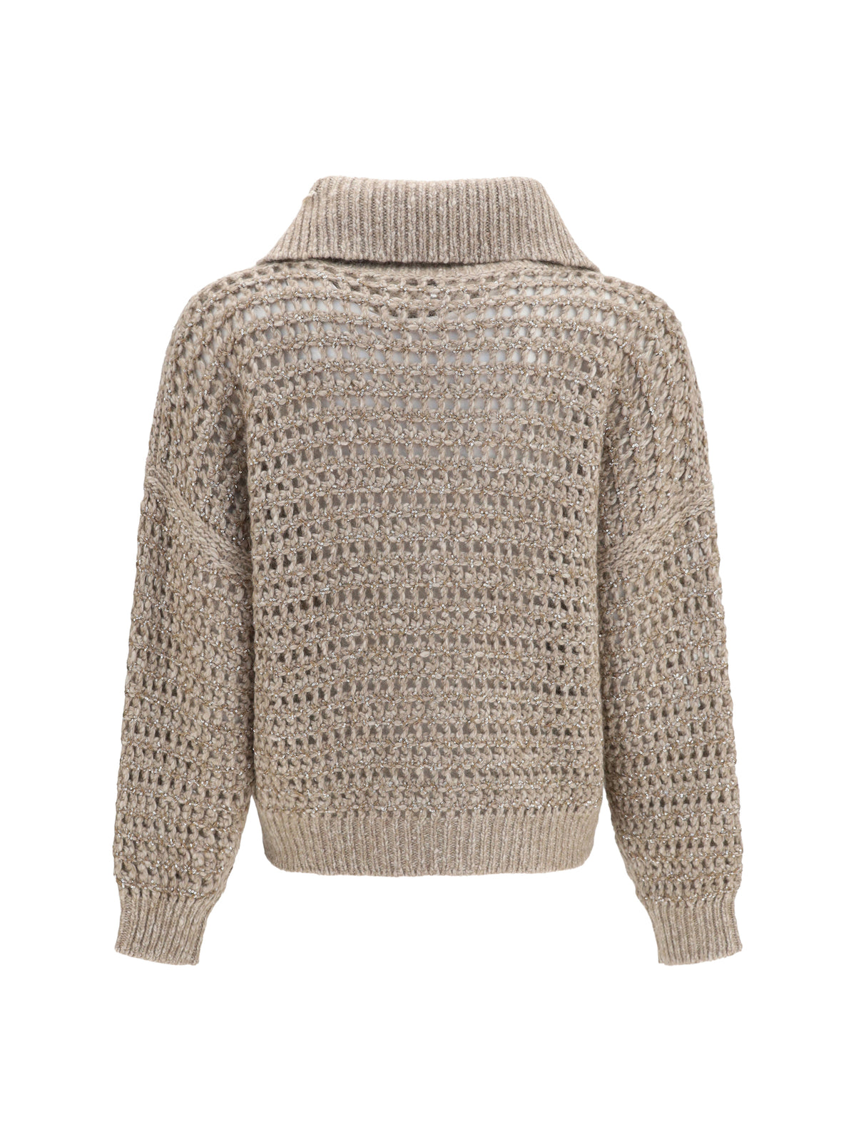 Brunello Cucinelli Cashmere Cardigan with central pocket - Beige+Brown Caldo+Camel