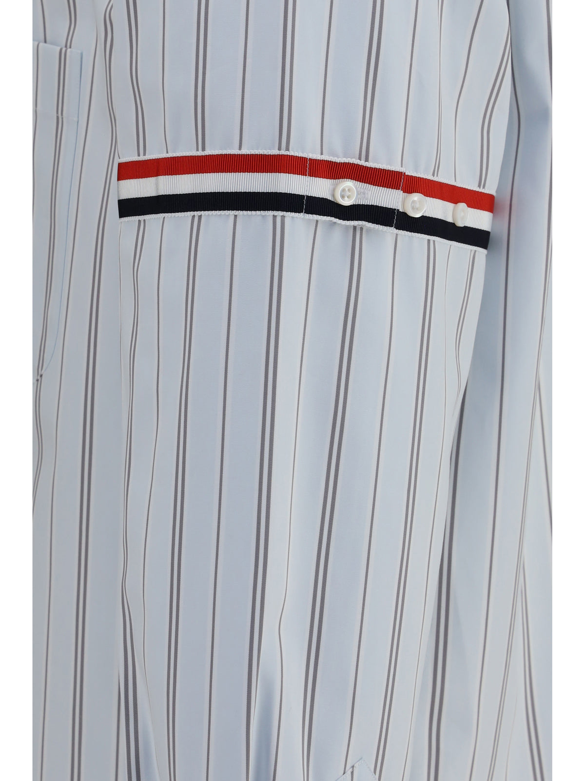 Thom Browne Fine-striped grosgrain poplin Shirt - Med Grey