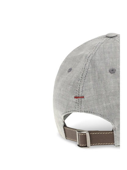 BRUNELLO CUCINELLI Baseball Cap in linen and virgin wool
