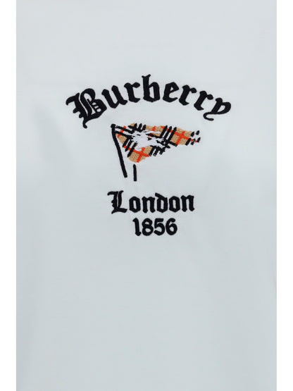 Burberry Cotton T-Shirt with Check Flag - Chalk