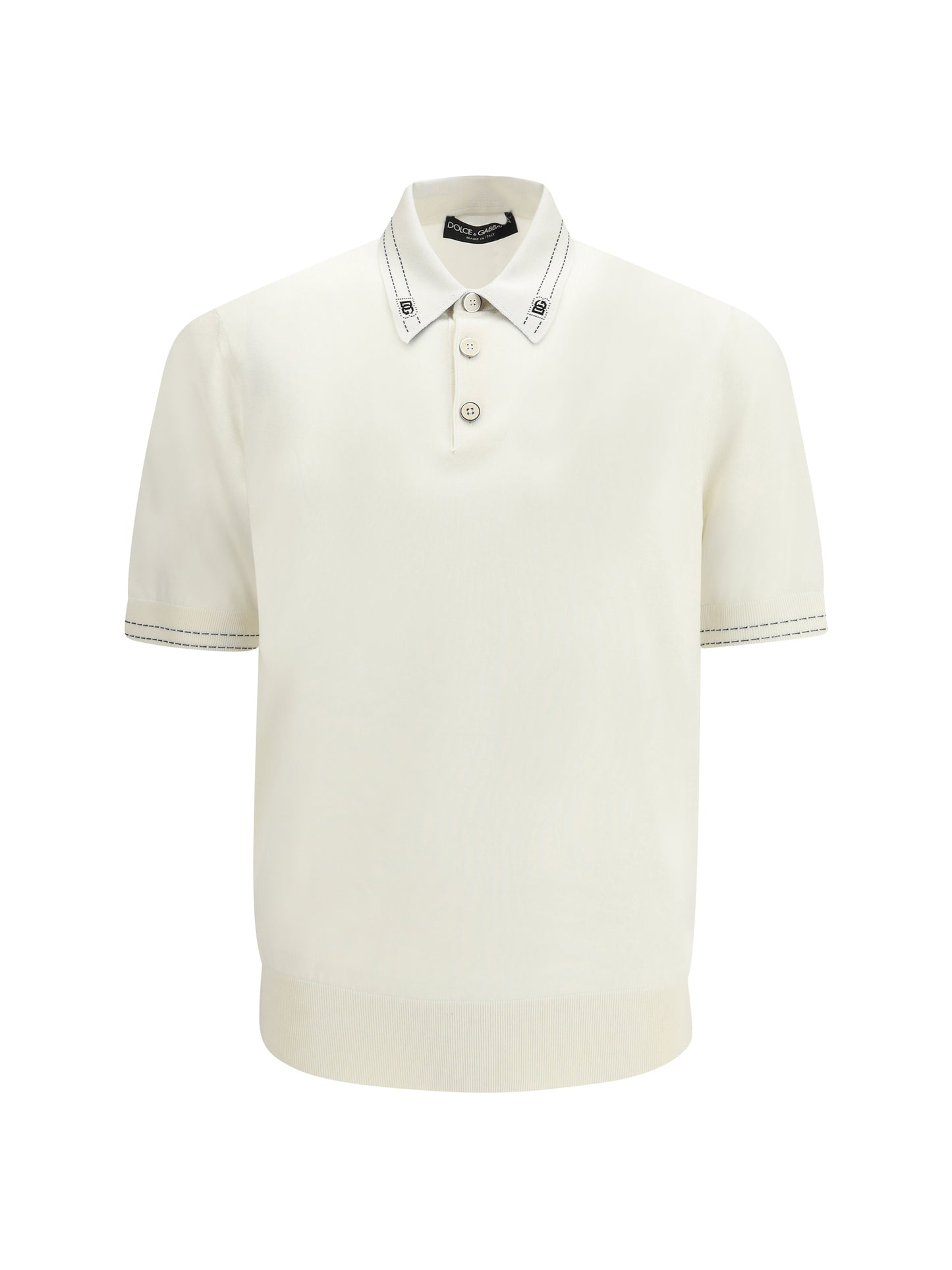 DOLCE & GABBANA Silk Polo Shirt with polo collar and short sleeves