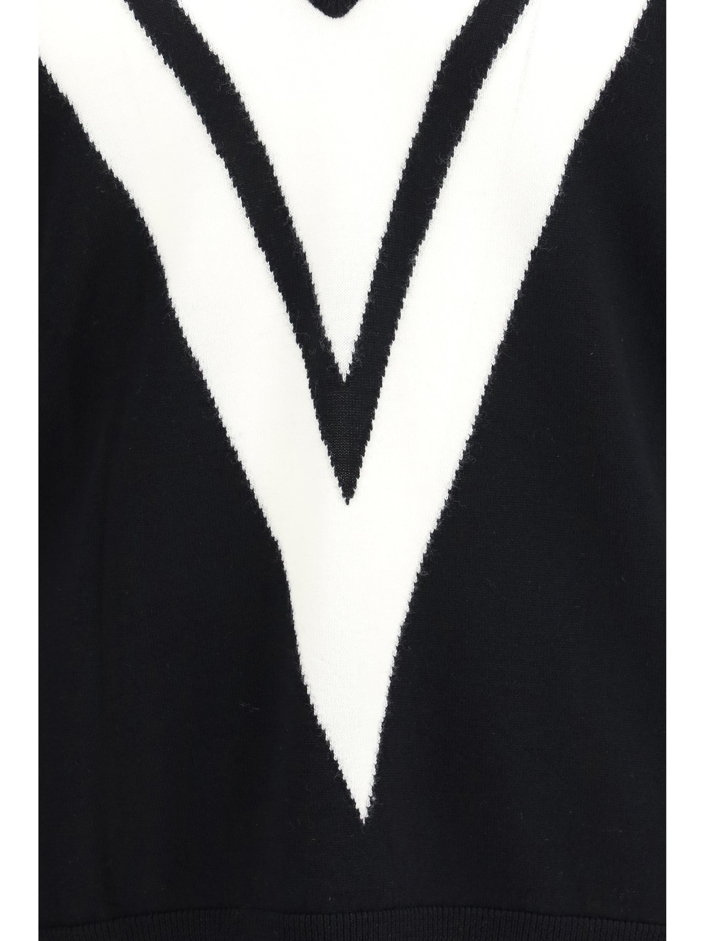 VALENTINO Sweater in virgin wool with intarsia V detail