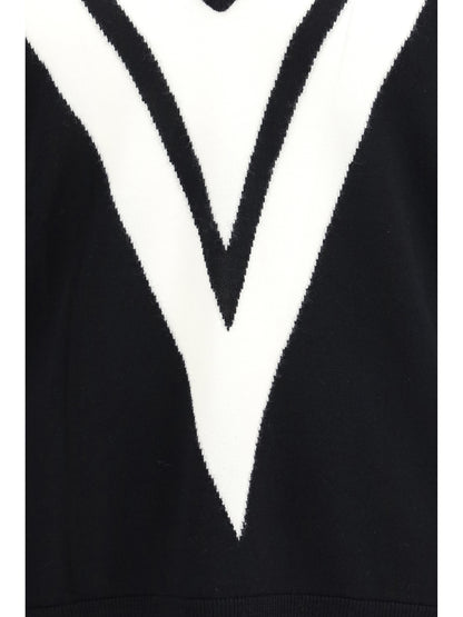 VALENTINO Sweater in virgin wool with intarsia V detail