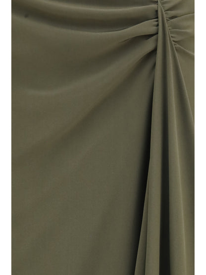 Alexander Mcqueen Draped long Skirt - Woodland Green