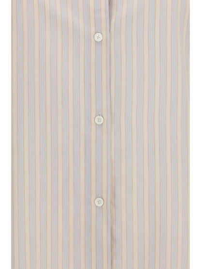 Toteme Oversized striped Shirt in cotton - Yellow/Sky