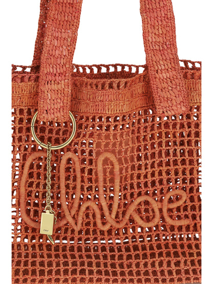 CHLOÉ East-West Summer Banana raffia Tote Bag