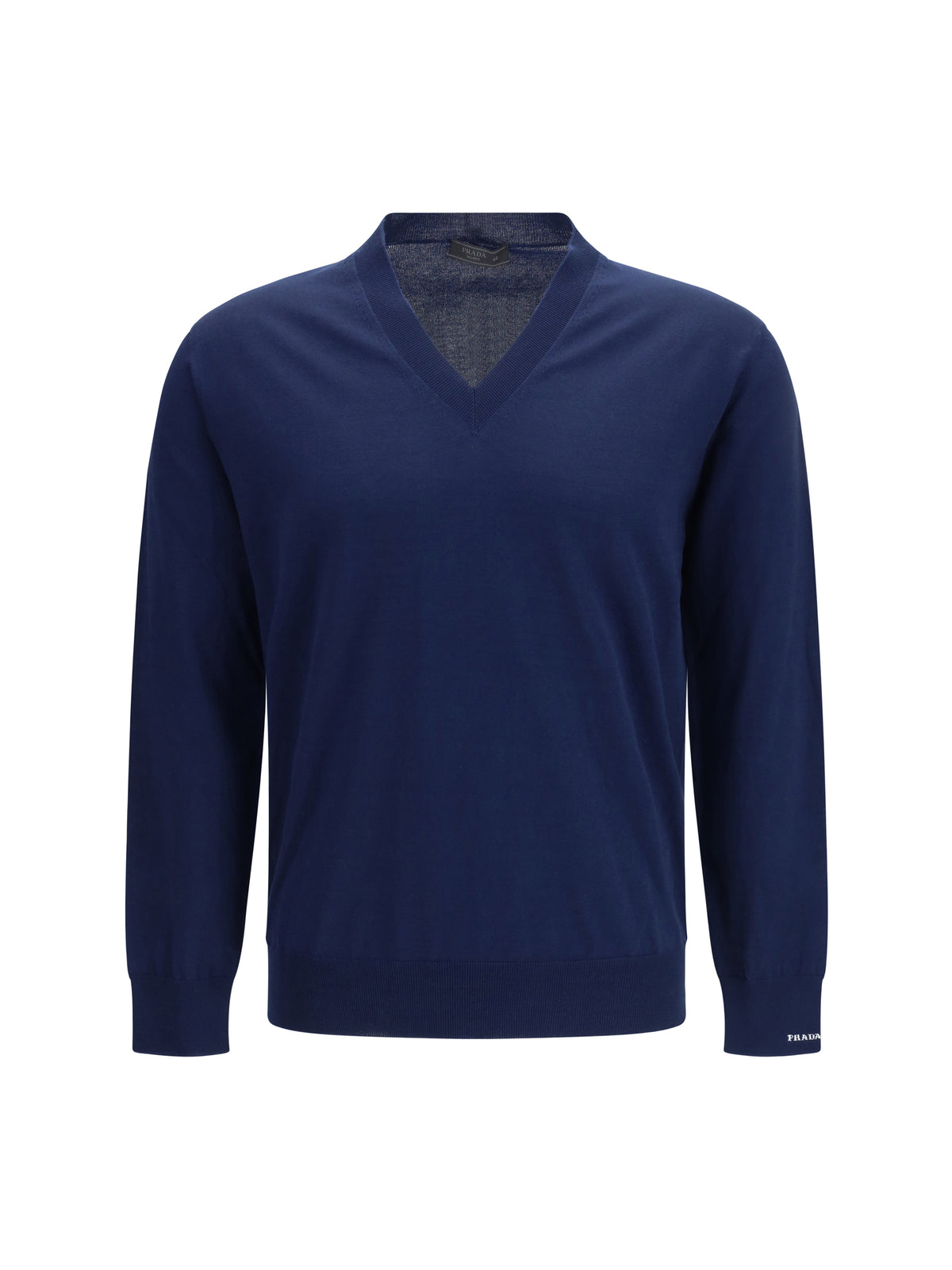 Prada Cotton V-neck Sweater - Bleu