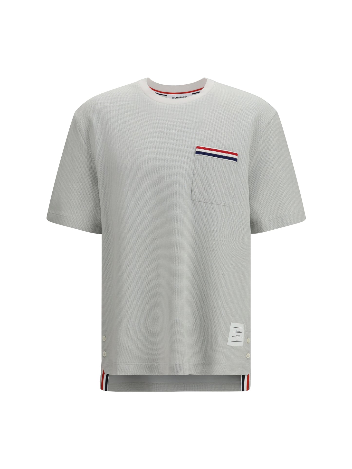 THOM BROWNE Short-sleeve cotton-linen T-shirt
