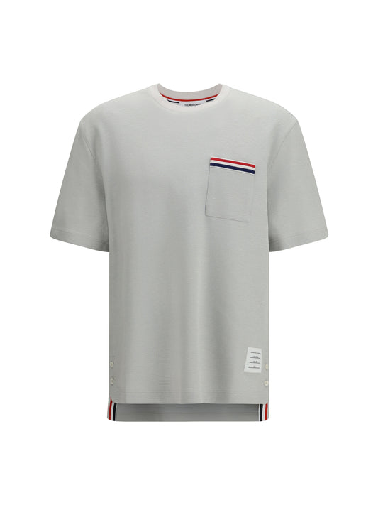 THOM BROWNE Short-sleeve cotton-linen T-shirt