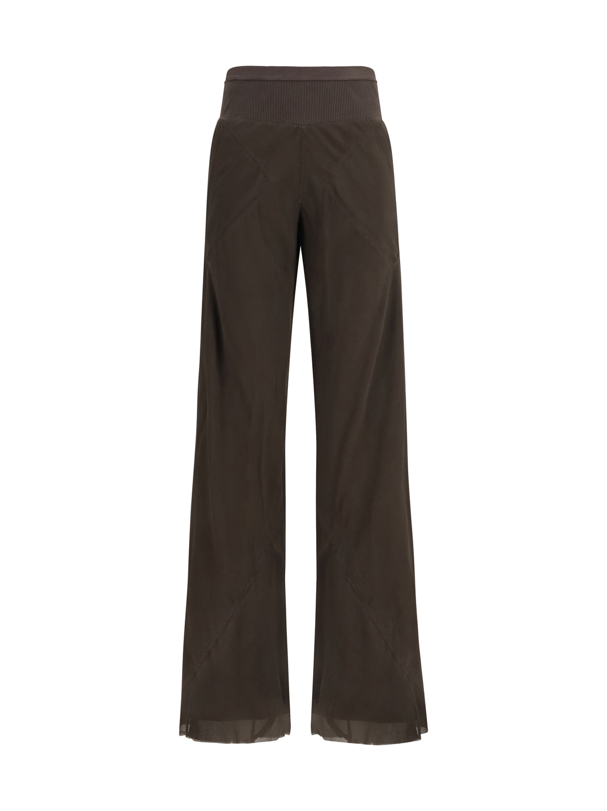 Rick Owens Bias Pants with a bias-cut - Dark Dust