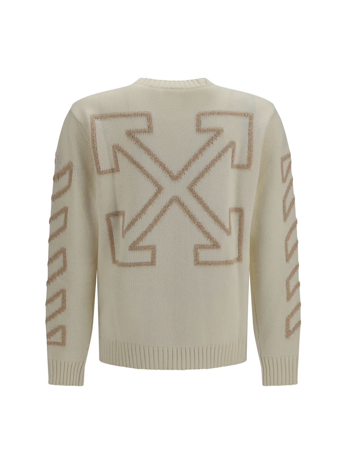 Off-White Arrow Fuzzy crewneck Sweater - Cream