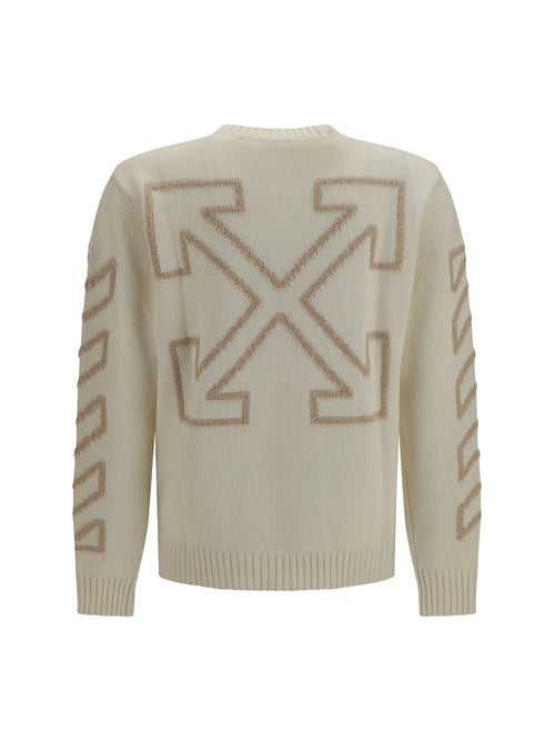 Off-White Arrow Fuzzy crewneck Sweater - Cream