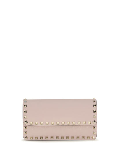 Valentino Garavani Rockstud Chain Wallet - Rose Quartz