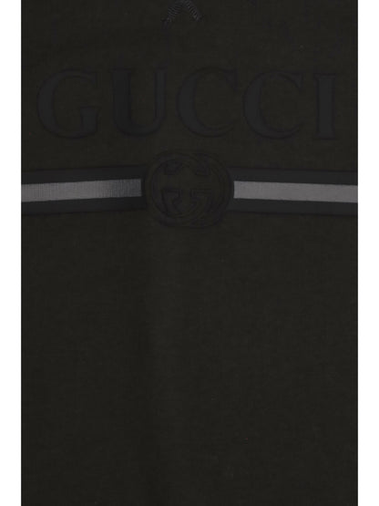 Gucci Cotton Hooded Sweatshirt for Boy - Dusty Dark Grey/Mc