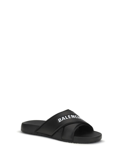 BALENCIAGA Cross-logo Slides
