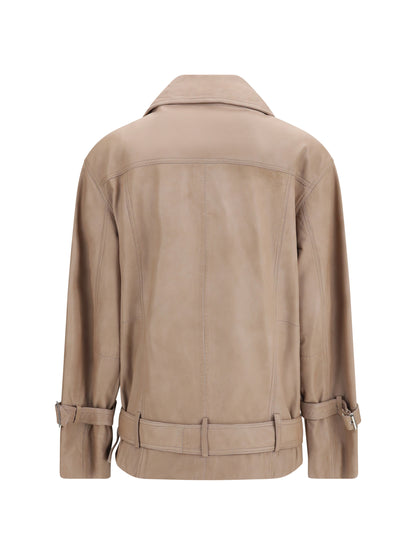 PINKO Leather biker Jacket