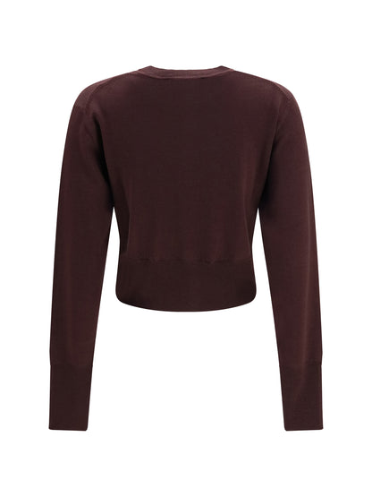 Vivienne Westwood Bea cropped wool Cardigan - Dark Mahogany
