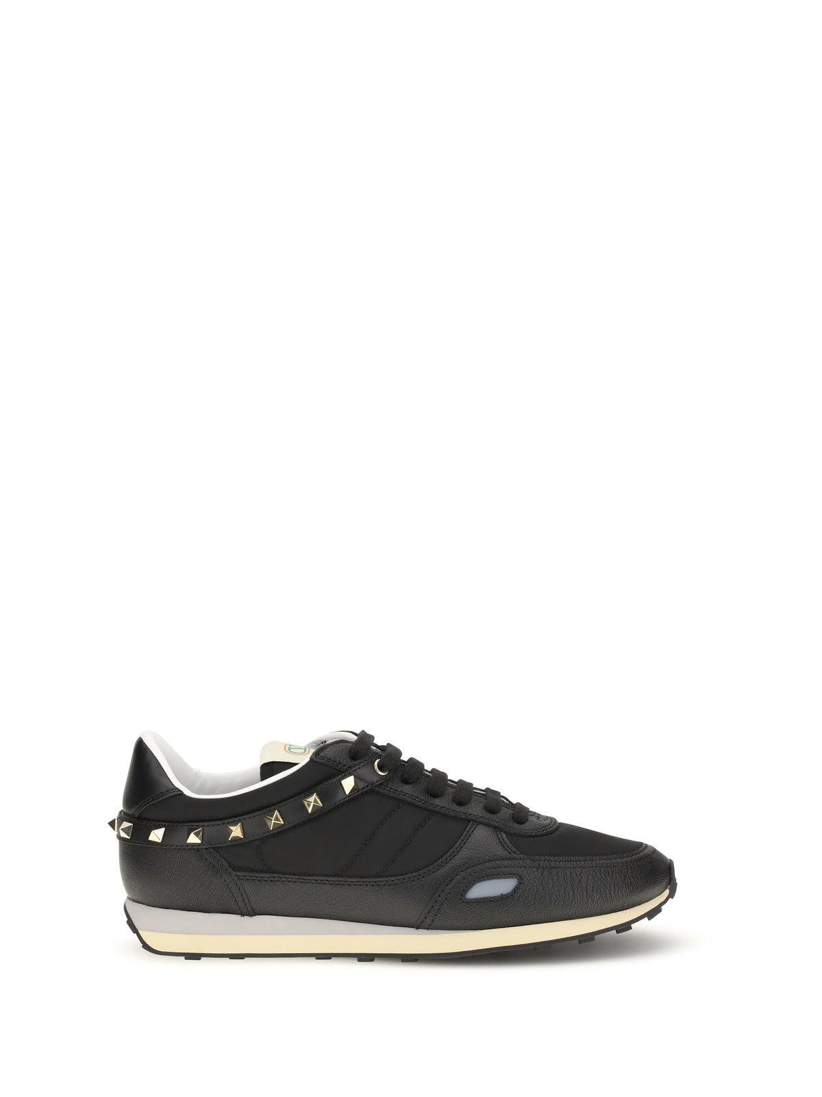 Valentino Garavani Stud Up Sneakers in leather and nylon - Black/Black/Black/Black/Grey/P.Grey