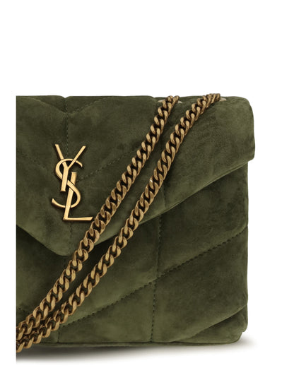 Saint Laurent LouLou Puffer Toy suede Shoulder Bag - New Juniper