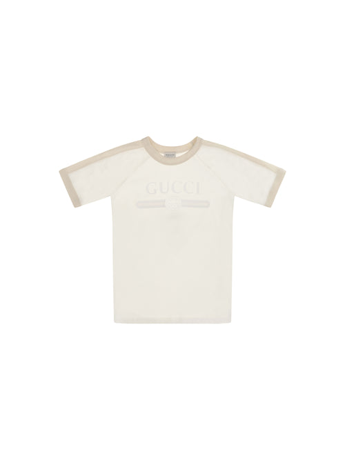 Gucci Logo T-shirt for Boy - Dusty White/Mc