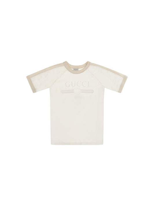 Gucci Logo T-shirt for Boy - Dusty White/Mc