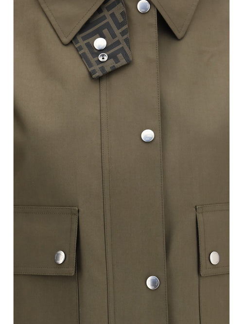Fendi Mackintosh fabric Jacket - Green Milit.+Tabacco