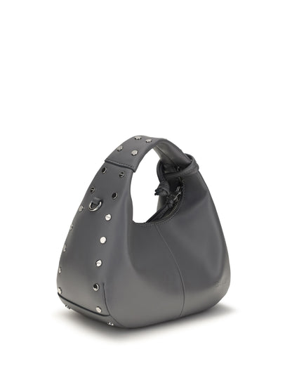 Ganni Mini studded Hobo Handbag - Quiet Shade