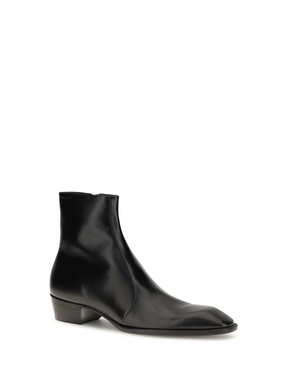 Saint Laurent Aurelien Splendor Ankle Boots - Black
