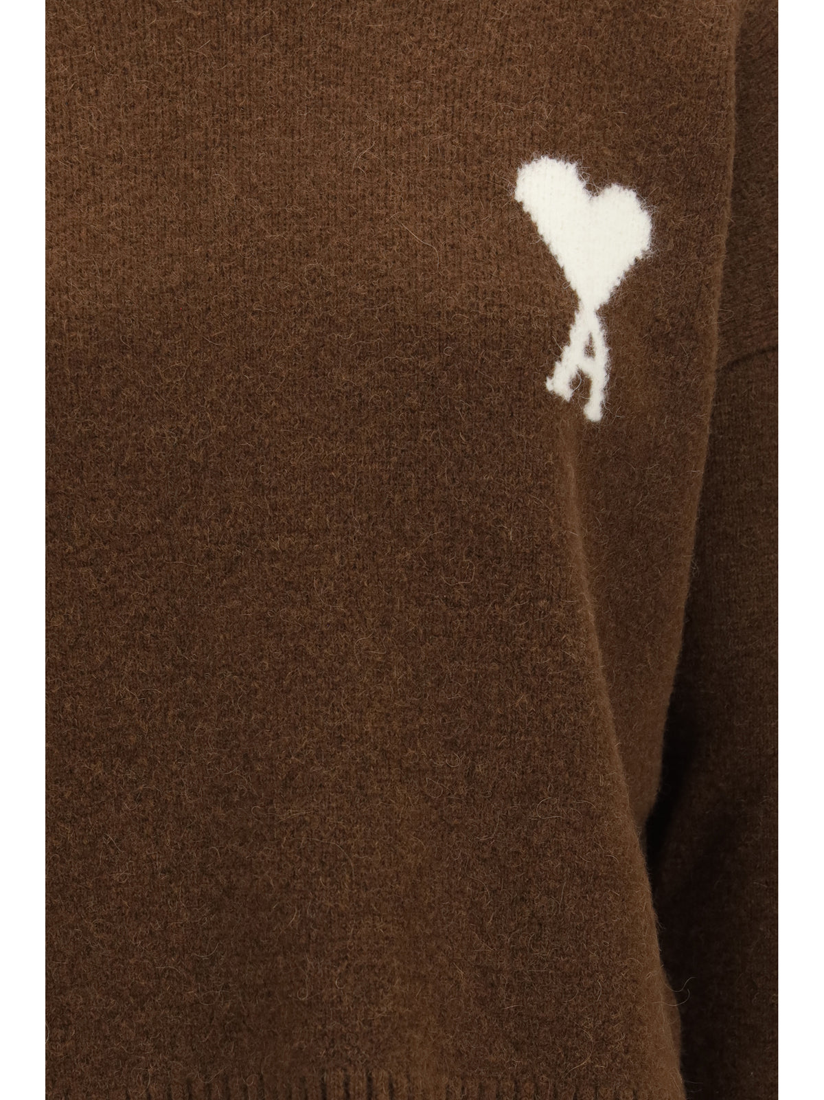 Ami Paris Ami De Coeur Sweater - Marron Chocolat/Ecru