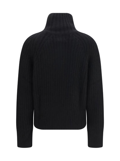 Allude Ribbed Troyer Sweater with zip - 90
