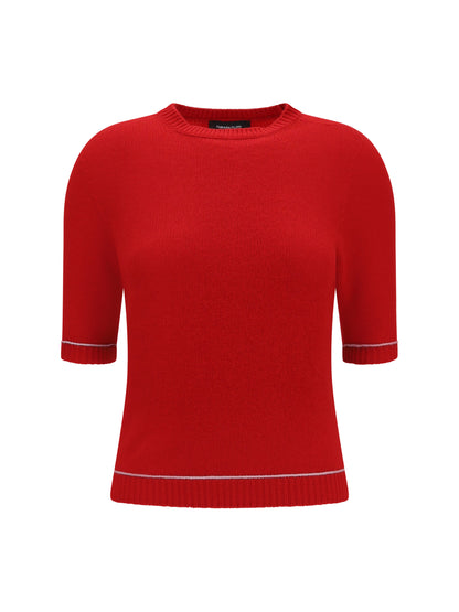 Fabiana Filippi Brushed Platinum Sweater - Red/Light Blue