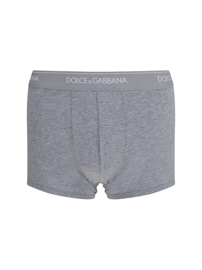 Dolce & Gabbana Two-pack stretch cotton Boxer briefs - Melange Grigi