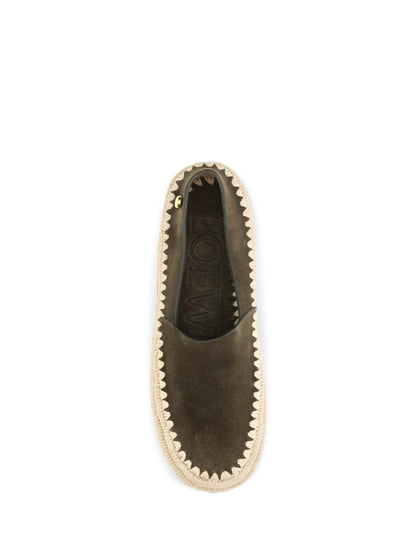 Loewe Rio suede and raffia Espadrillas - Khaki Green