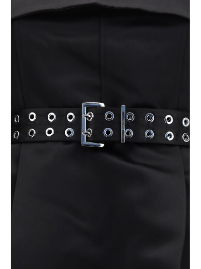 Ganni Short satin Dress with a full skirt - Black