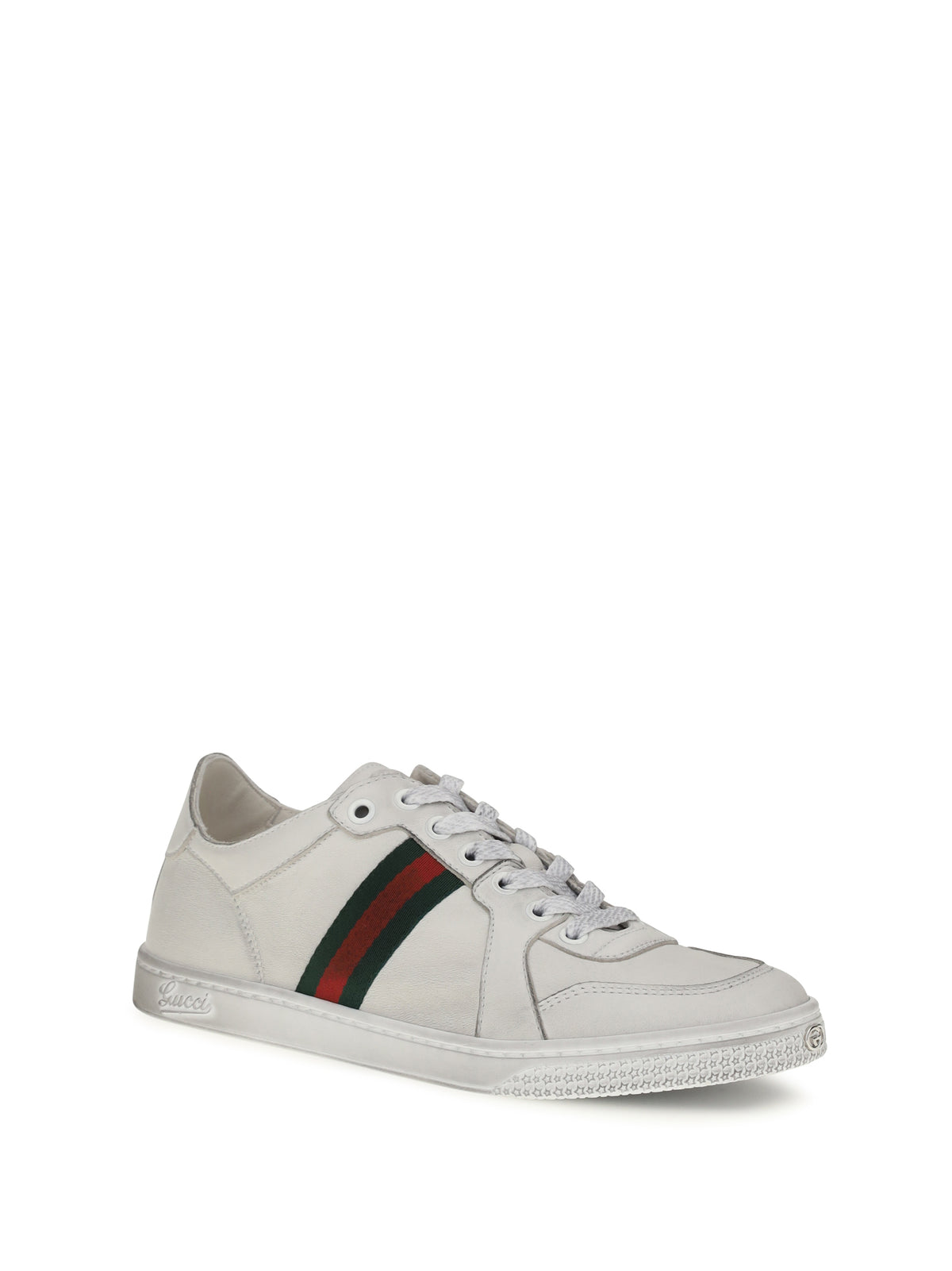 Gucci Stretch Sneakers - White/White/Vrv
