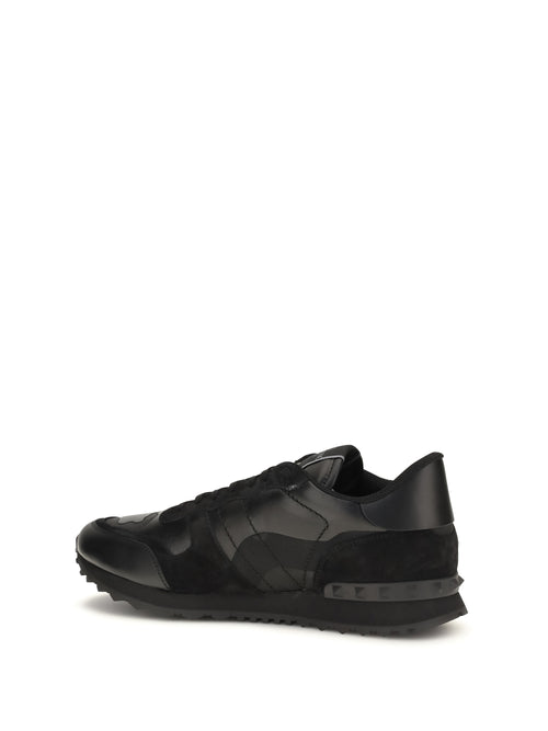 Valentino Garavani Rockrunner Camouflage Sneakers - Black/Black/Black/Black-Black-Black