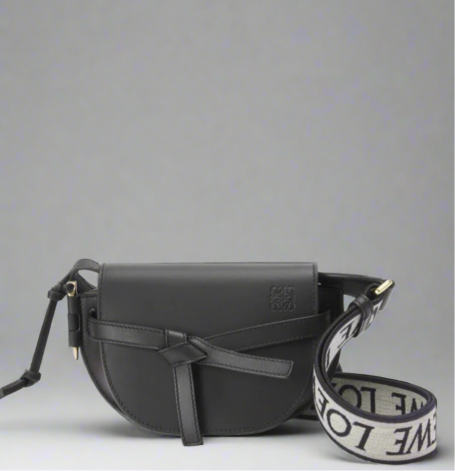 Loewe Mini Gate Dual bag in soft calfskin and jacquard