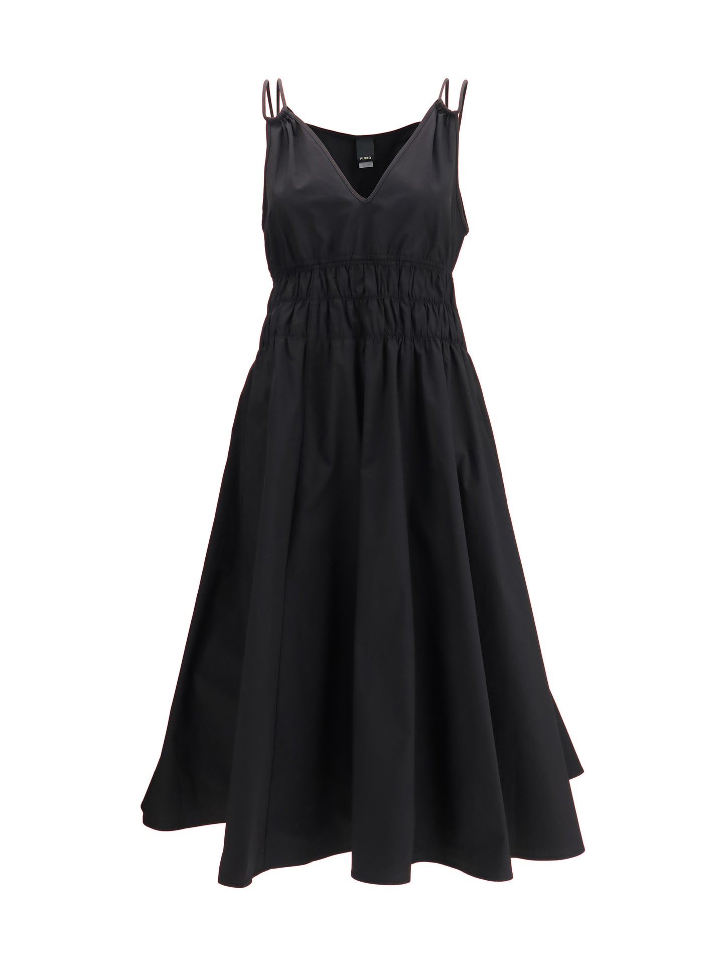 PINKO Shirred V-neck Dress